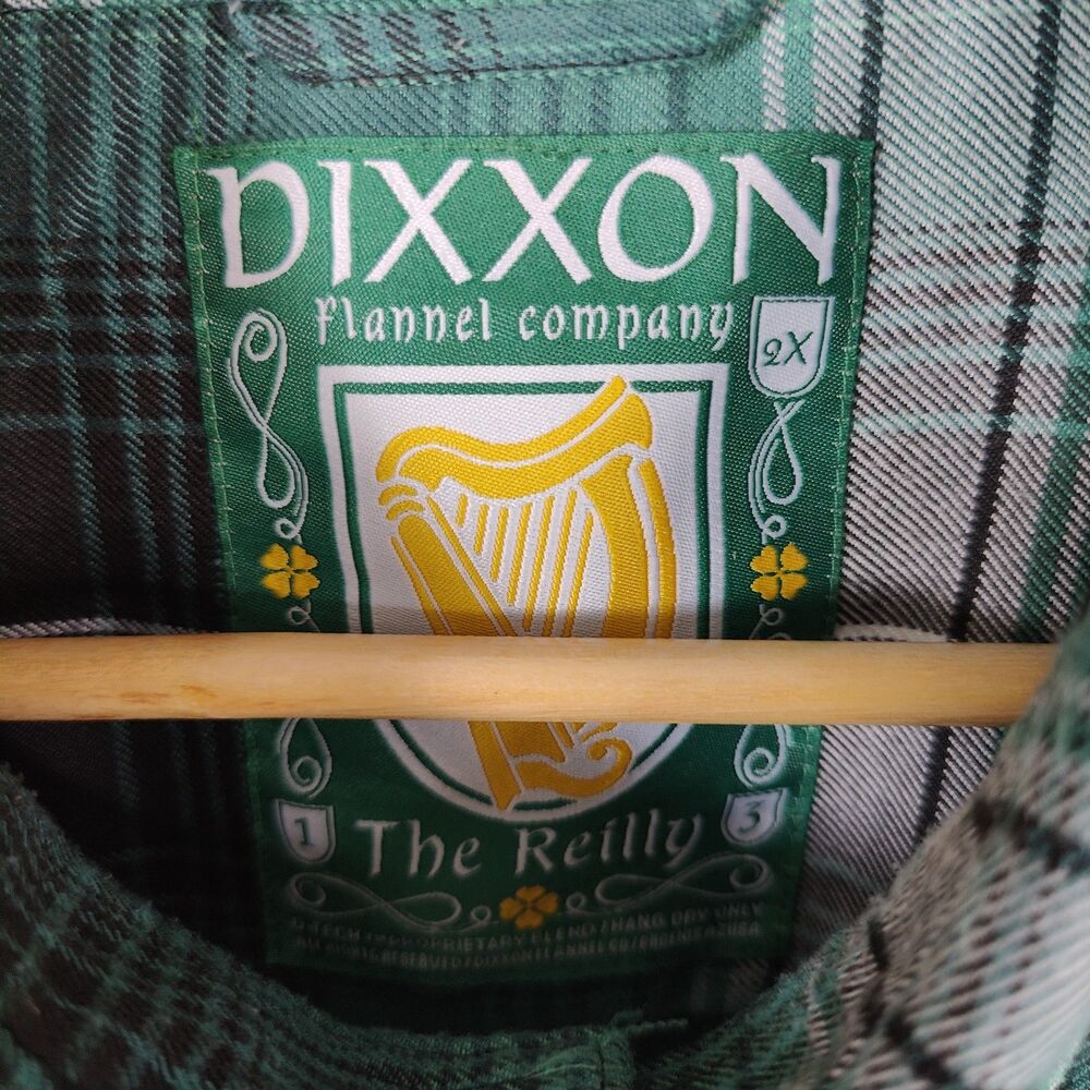 Dixxon Flannel 'The Reilly' Mens Size 2X Pearl Snap Green Plaid Irish - Picture 4 of 9